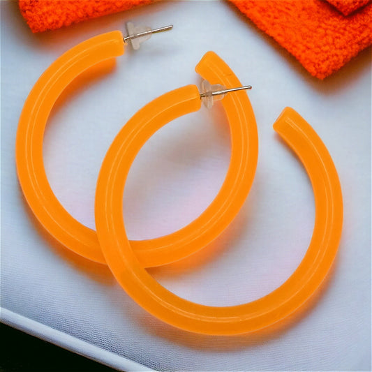 Neon Acrylic Hoop Earrings